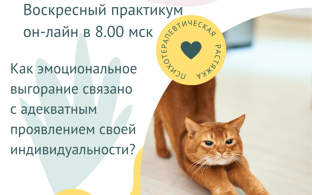 «Индивидуальность и эмоциональное выгорание» — воскресный он-лайн практикум
